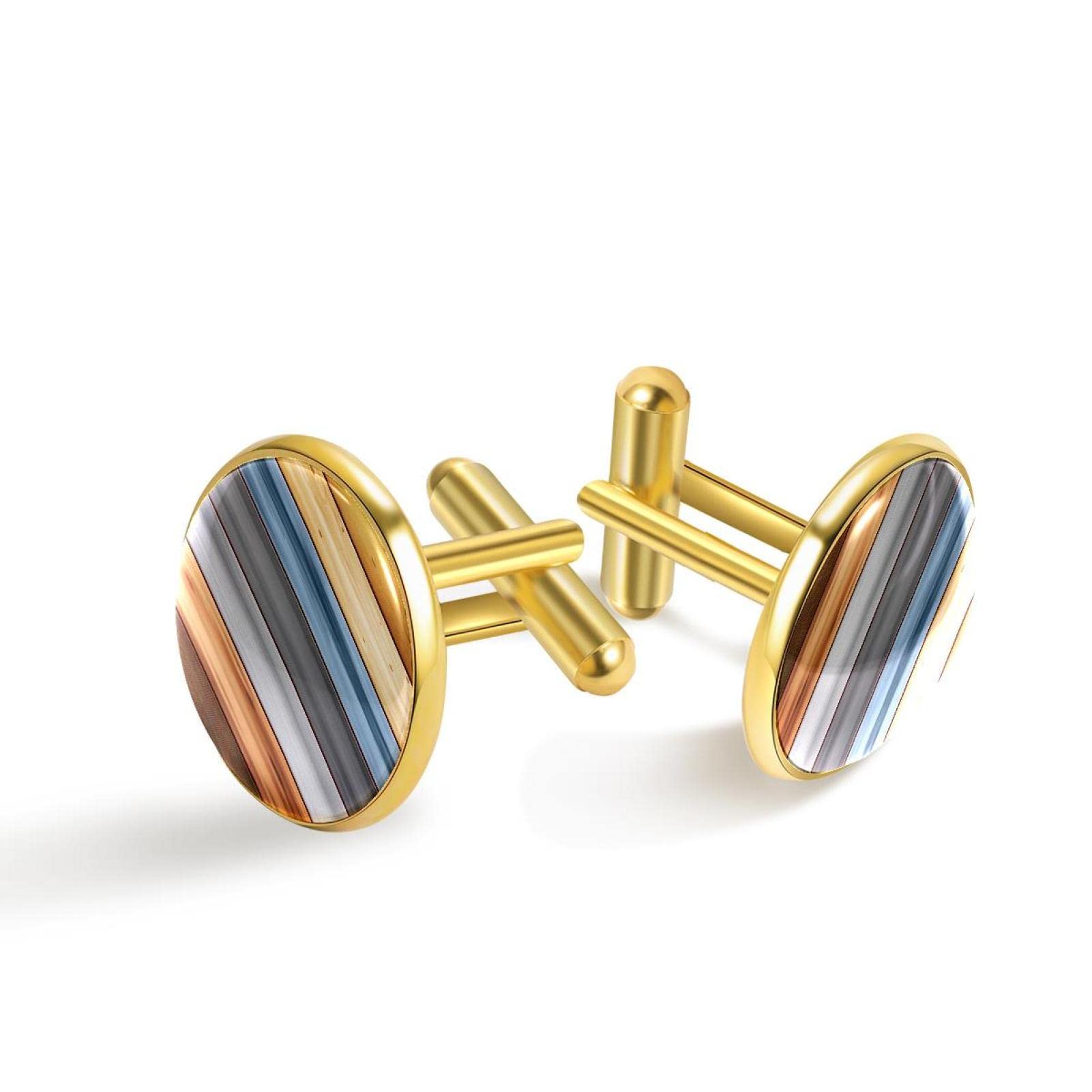 Generic Gemelos de oro personalizados para camisa de esmoquin de madera, 20mm*20mm, Acero inoxidable, Cuarzo creado
