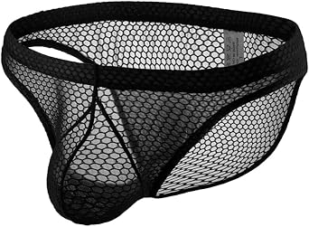 Mens See Through Mesh Bikini Briefs Underwear Low Rise Bulge Pouch Bikini Briefs Underpanties
