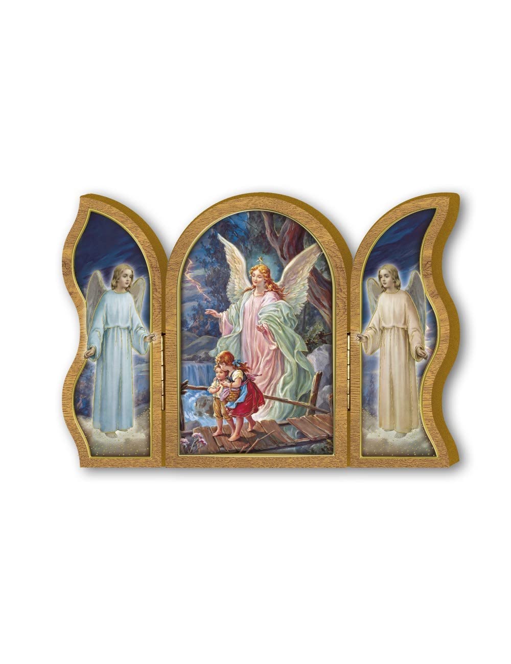 FLLI Bonella - Quadro Madonna con bambino del Ferruzzi Sagomato Vintage - Legno di Pioppo Spessore 8mm - Camera da Letto Sacro 28.5 x 35.5 cm - 100% Made in Italy