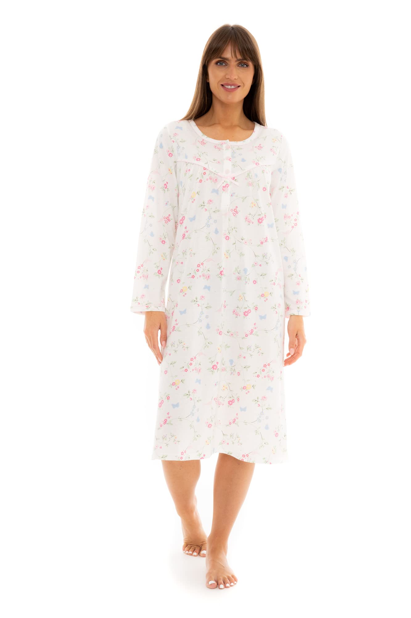 Suzy & Me Women's Birds & Butterflies 100% Cotton Long Sleeve Birds And Butterflies Nightdress (20-22, )
