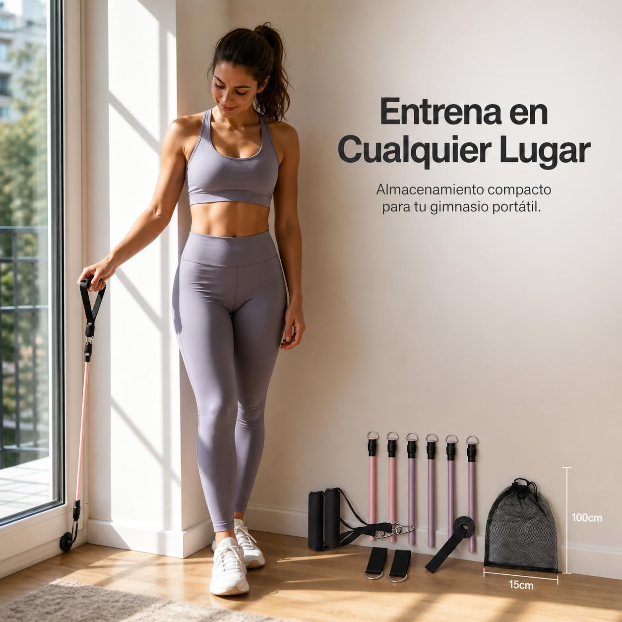 Bande di Resistenza, Set Elastici | gomma resistente - cinghie caviglie - borsa - maniglie - ancoraggio porta - per body building - per sport