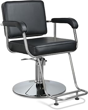 Salon Chair for Hair Stylist, Hydraulic Hair Salon Chair Silver