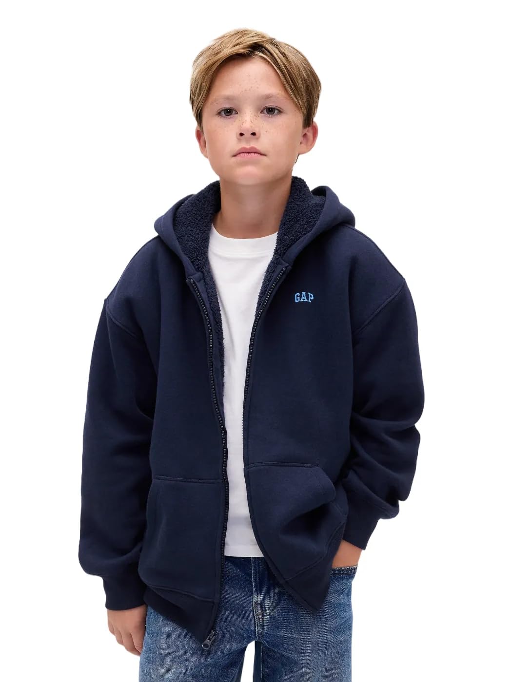 

                                                    GAP Boys Sherpa Lined Full Zip Sweatshirt Tapestry
