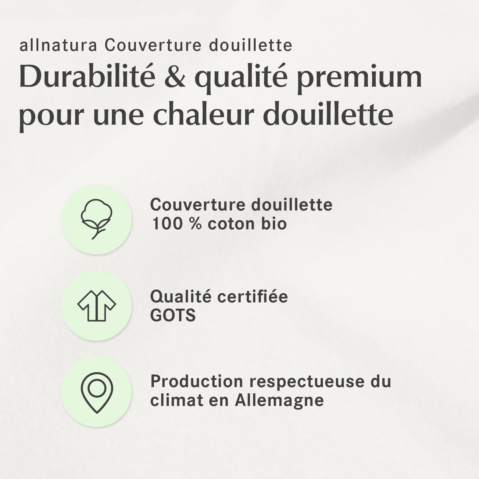 allnatura COTONA-Bambini Plaid chaud pour enfant 100 x 150 cm Fabriqué en Allemagne Couleurs naturelles – Certifié GOTS et 100 % coton bio – Couverture certifiée sans substances nocives pour