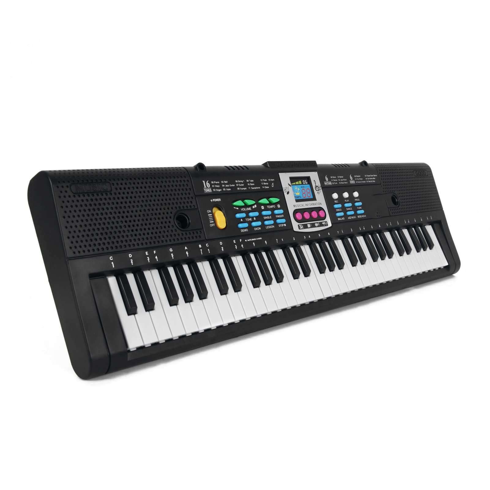 Tastiera Musicale 61 Chiavi Piano Digitale Musica Elettronica Tastiera Elettronica Piano Elettrico Multifunzionale per Studente di Pianoforte