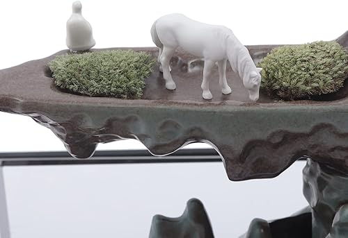 Miniatura 4 de Fuente de escritorio cascada con tanque de peces y roca, 17 pulgadas de largo x 8 pulgadas de ancho x 8 pulgadas de alto, adornos de acuarios para