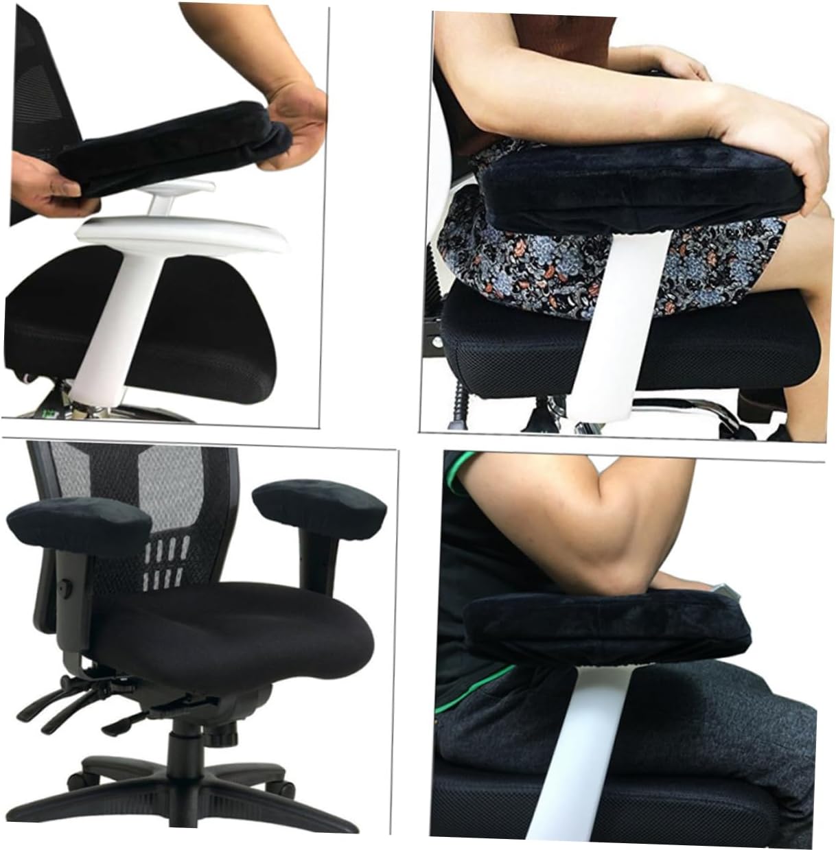Lurrose 6pcs Ergonomic Chair Armrest Pads Elbow Pillow Support Pads for Office Gaming Comfortable Armrest Cover for Elbows Forearms