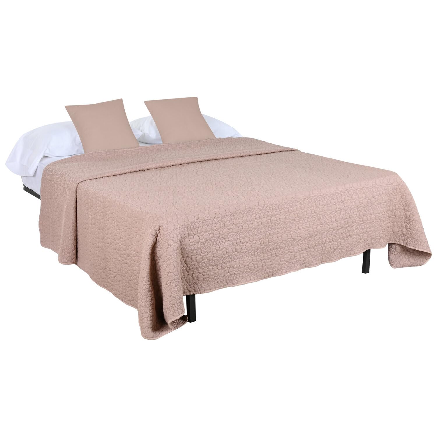 Couvre-lit 240x260 malva en polyester 100g aux finitions soignées durables