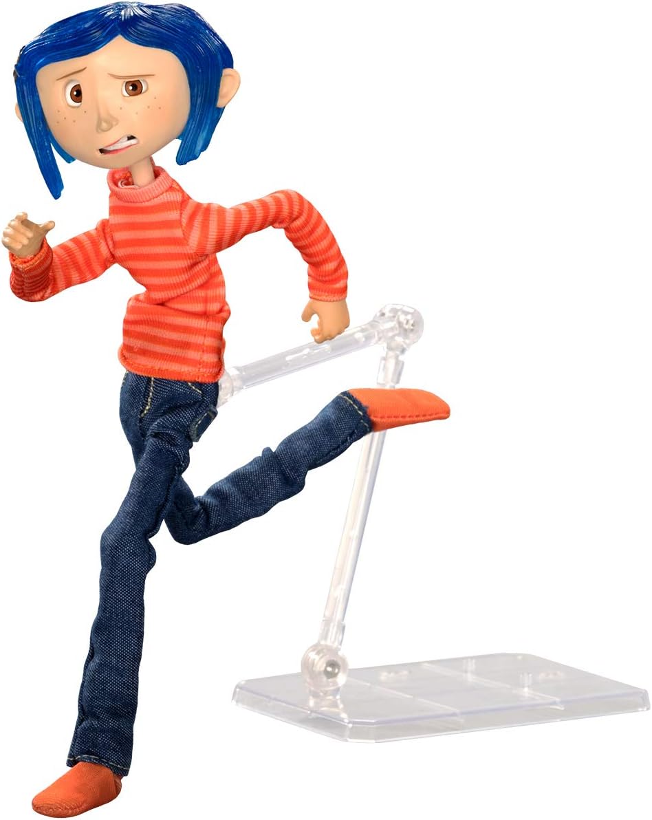 NECA Offiziell Coraline Coraline in Striped Shirt and Jeans bewegliche Actionfigur,Sammlerstück für Erwachsene,Halloween