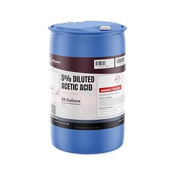 Alliance Chemical 5% Diluted Acetic Acid Food Grade - 55 Gallon Drum - Industrial pH Adjuster