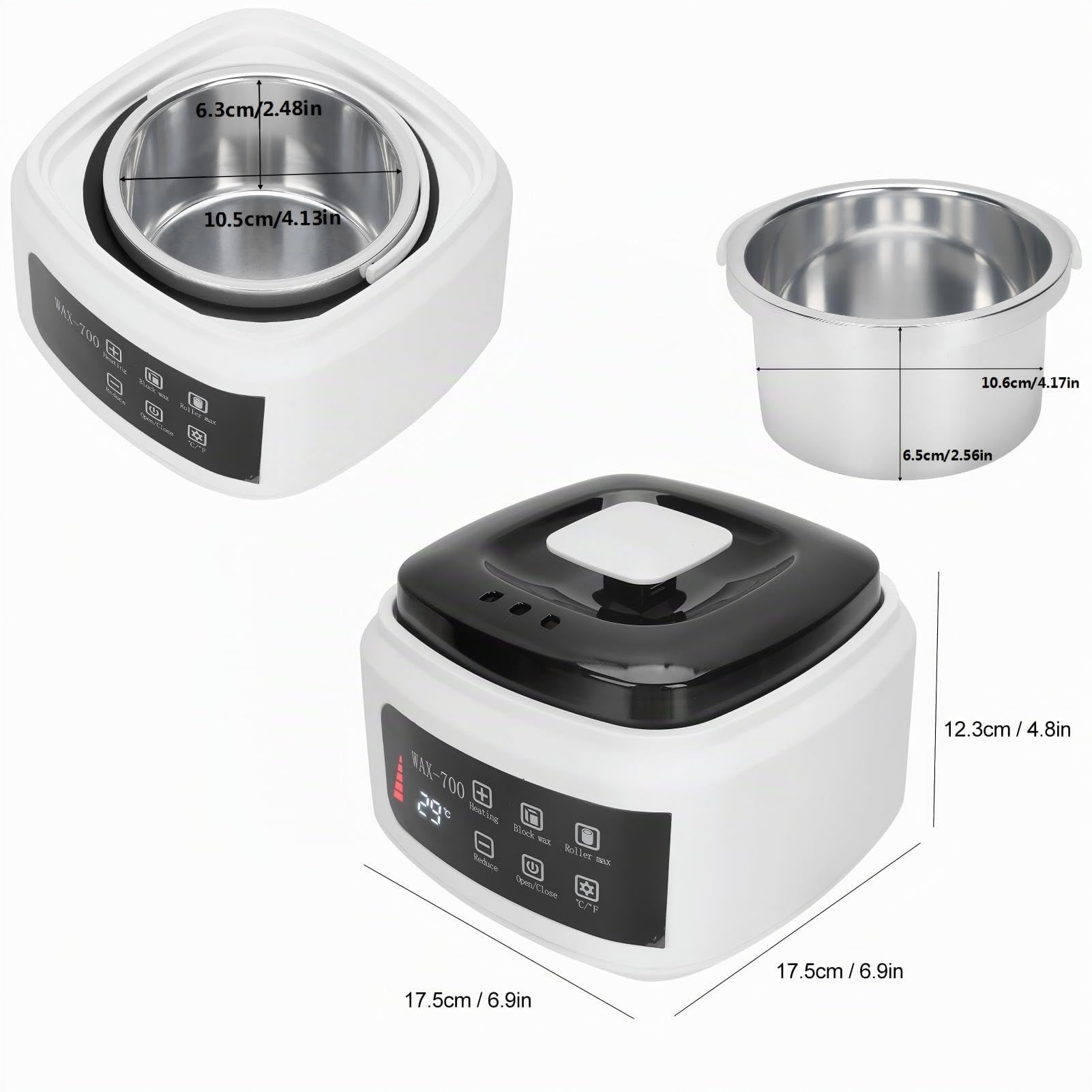 Calentador de Cera 500ml, Maquina de Cera Caliente, Profesional Control Automático de Temperatura, Máquina de Fusión de Cera, Calentador de Cera Para Depilación(EU)