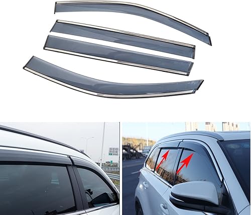 4 protectores de lluvia para coche, deflectores, protectores de lluvia cromados para Peugeot 3008 2017-2022