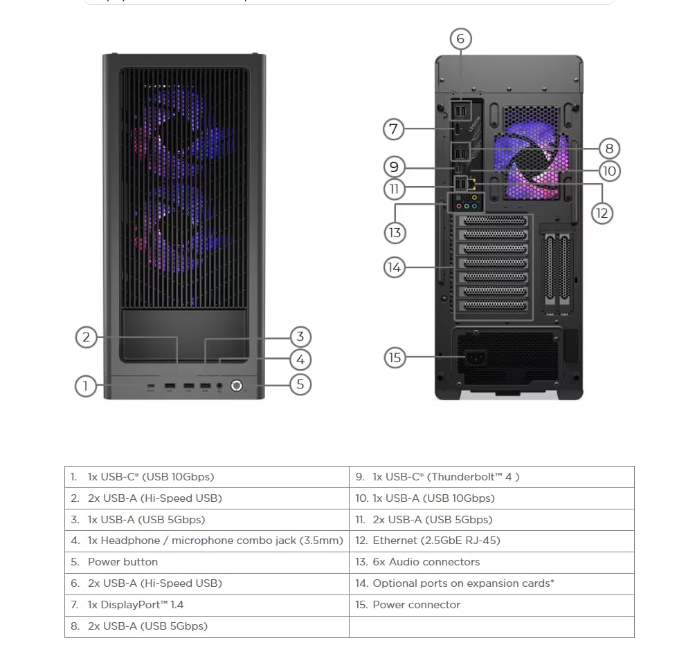 Image of Lenovo Legion Tower 7i Gen 10 Gaming AI Desktop Intel 24-core Ultra 9 285K 64GB RAM 4TB SSD GeForce RTX 5090 32GB GDDR7 (Up to 3352 AI Tops) 360mm Liquid Cooler ARGB Fan 1200W PSU Win11Pro ICP Hub