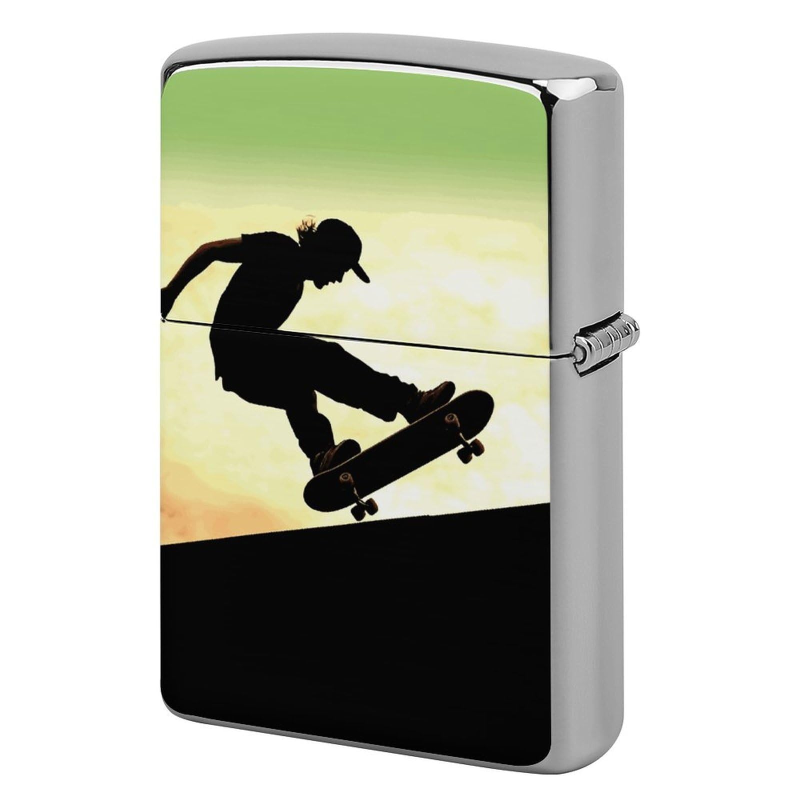 Skateboard Lighter Case for Men, Personalized Lighter Cover for Valentine's Day Gifts, Flip-Top Lighters Shell for Outdoor, Portable Lighters Protective Sleeve