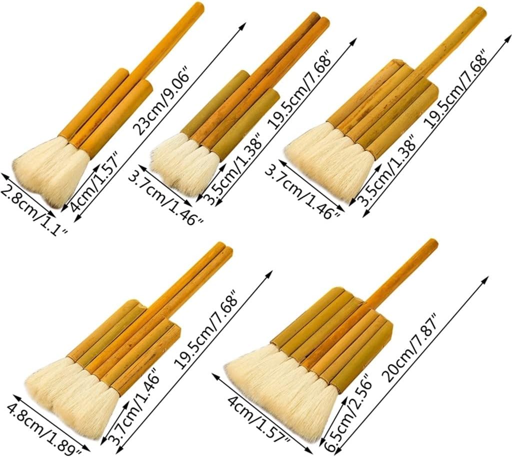 Blender Brushes Tubes Sheep Hair Artist Painting for Pottery Wash Dust Cleaning Ceramic(D)