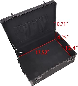 Vaultz Storage Lock Box - 6.5 x 19.25 x 13.5 Inch Lockable Dorm Storage Trunk with Combination Lock - Briefcase, Medicine Box, Lock Boxes for Personal Items, Cash, Laptop - Black on Black