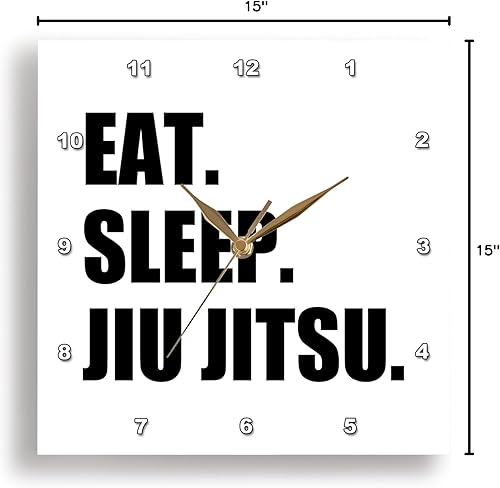 Miniatura 2 de 3dRose DPP_180413_3 Eat Sleep Jiu Jitsu - Reloj de pared de arte marcial japonés Ju Jutsu Jujutsu Jujitsu, 15 x 15 pulgadas