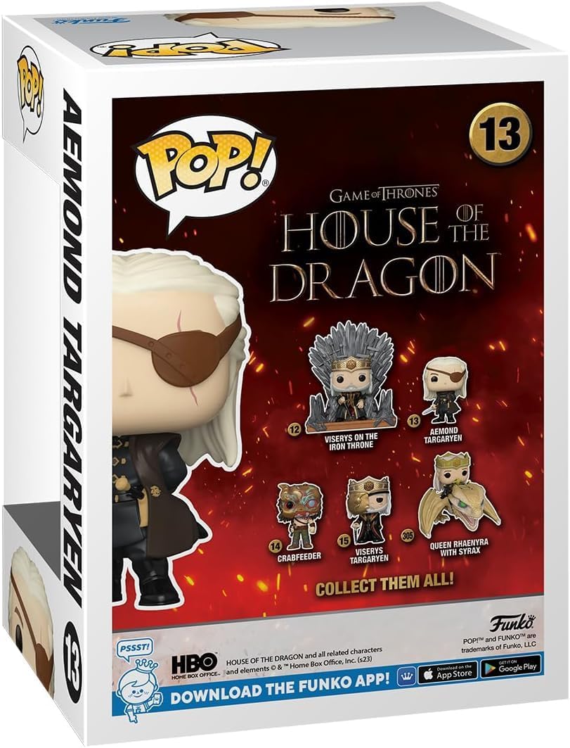 POP TV: House of The Dragon - Aemond Targaryen Funko Vinyl Figure (Bundled with Compatible Box Protector Case), Multicolored, 3.75 inches