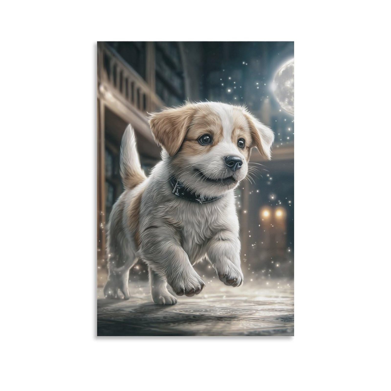 Tableau chien de compagnie impression sur toile grand format maison 60x90