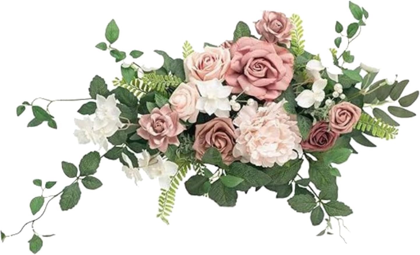 Floral Swag Welcome Sign Backdrop for Wedding Ceremony Decoration 65x30cm, Style A