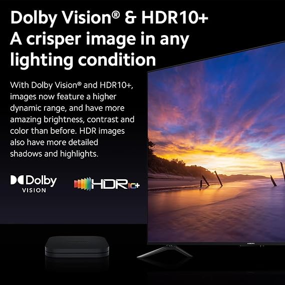Xiaomi Android Google TV Box S 3rd Gen, 4K UHD TV Box Dolby Vision Atmos & DTS:X, 2GB + 32GB Storage WiFi 6 HDMI 2.1 360 Bluetooth Remote Voice Control for Television Internet Smartphones Streaming