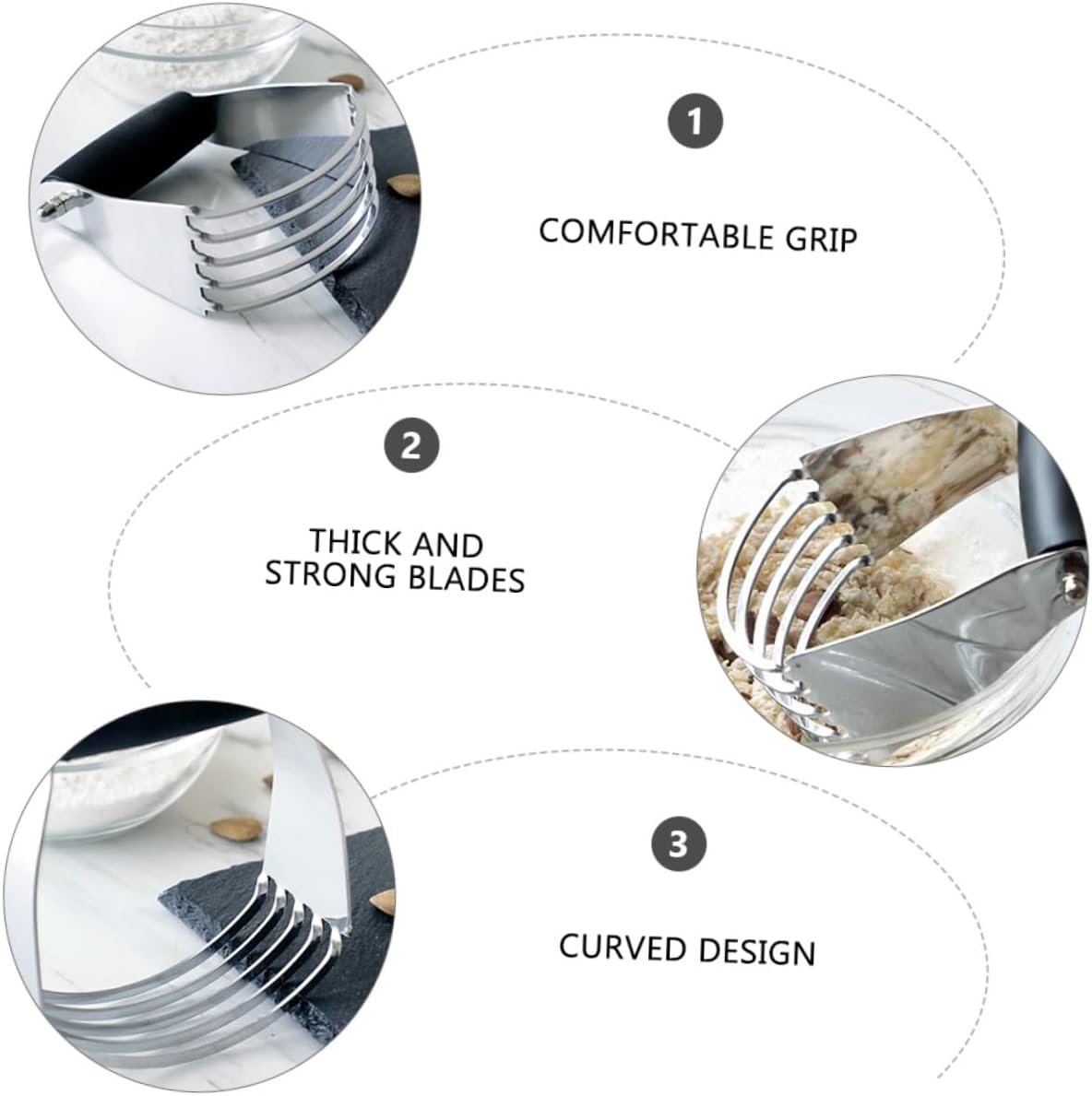 Stainless Steel Pastry Cutter Blender for Dough, Heavy Duty Tool