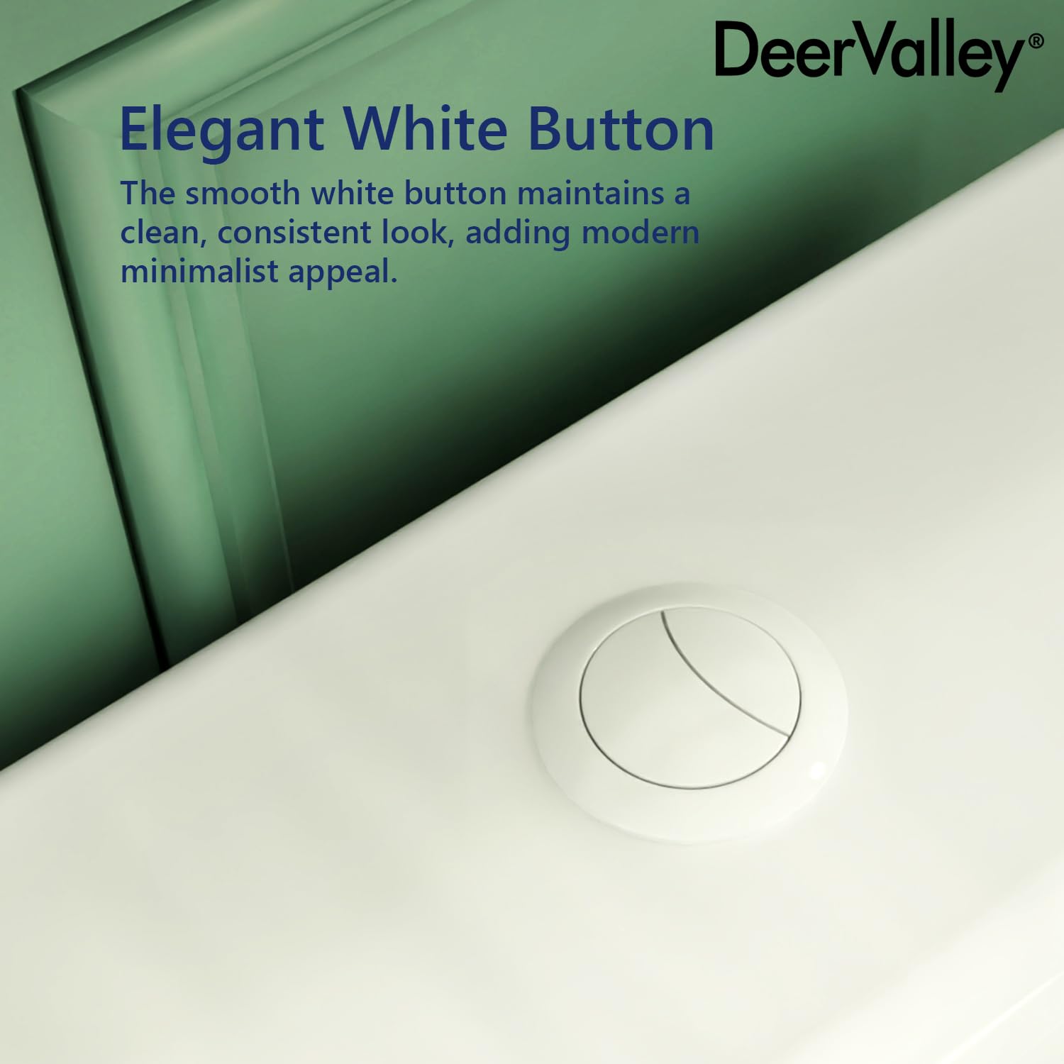 DeerValley Toilettes compactes monobloc, 30,5 cm, avec siège à fermeture douce, bouton blanc, idéal pour les petits espaces de salle de bain
