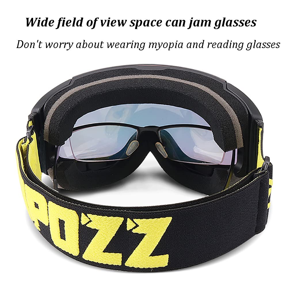 Lunettes de ski pour enfants, lunettes de ski, avec verres antibuée à double couche, lunettes de ski de protection, adaptées aux hommes, aux femmes et aux adolescents, équipement de ski, de patin