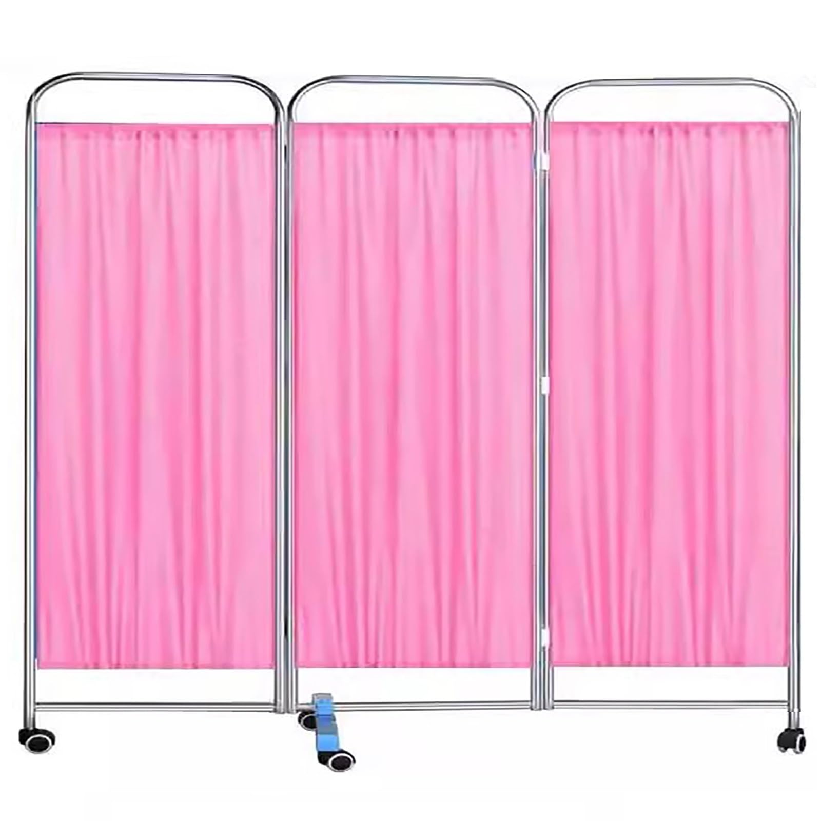 Paravent médical à roulettes séparateur de pièce blanc à 3 panneaux 1,5m