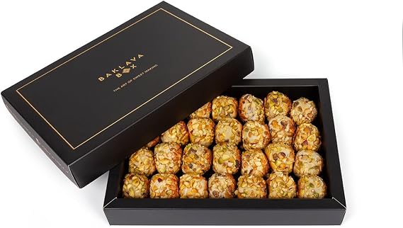 Baklava Box Maamoul Dates Pistachio (850g) - Authentic Middle Eastern Cookies | Soft, Nutty, and Flavorful | Perfect for Gifting, Celebrations, or Everyday Enjoyment | Traditional Delight!