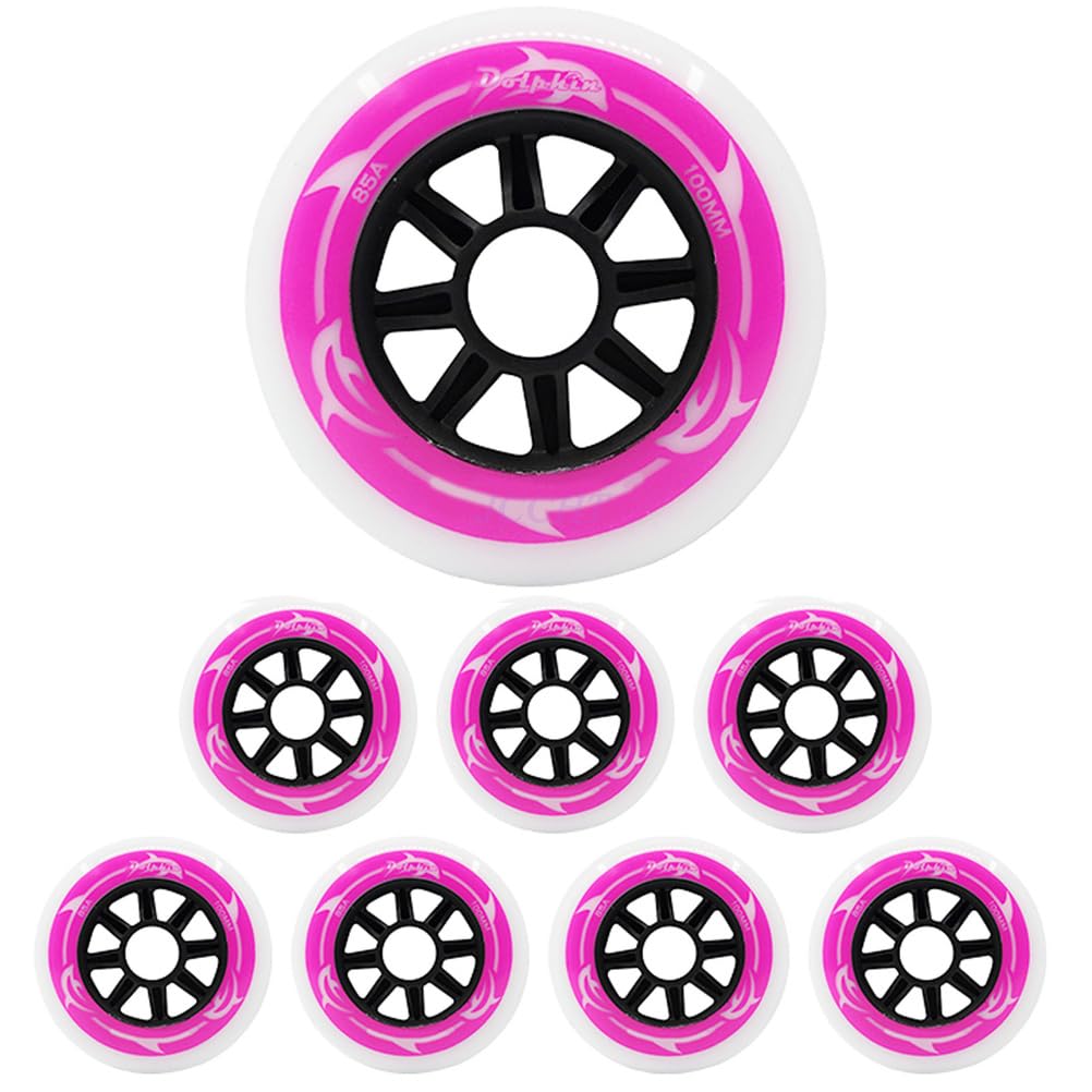 Inline Roller Skate Wheels Outdoor & Indoor 8 Pcs 90MM 100MM Speed Skating Wheel Also for Scooter Rear Replacement Wheels