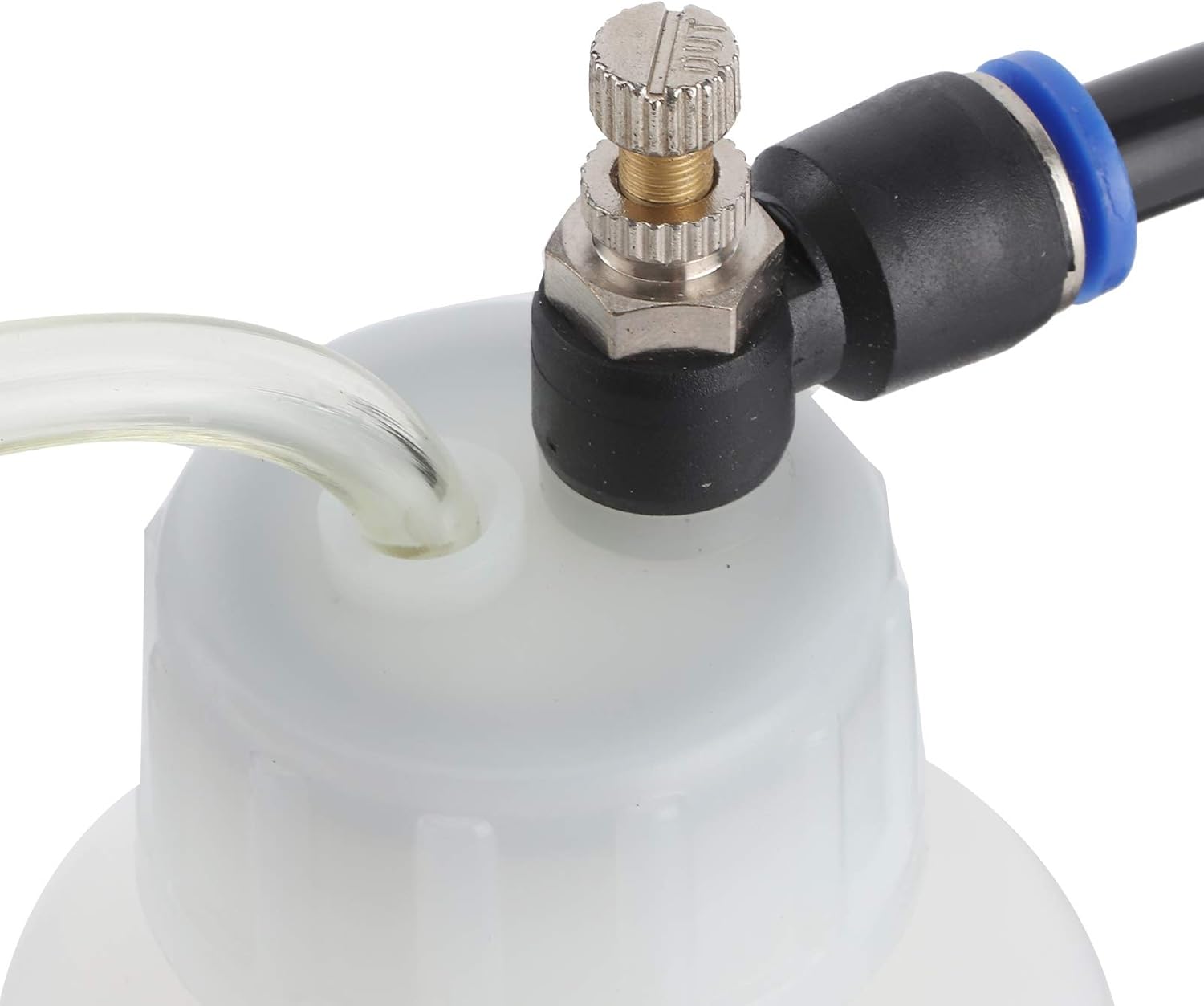 Car Brake Bleeding and Clutch Fluid Bleeder Kit, Air Powered Vacuum Pump Tool, 500ML Brake and Clutch Deflation Device with Universal Adapters for ABS System, Includes Magnetic