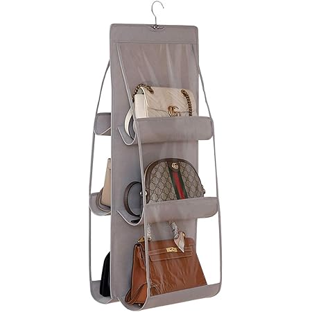 Amazon Aisit バッグ収納 収納ボックス 両面収納 壁掛け ポケット6個 グレー クローゼット吊り下げ収納 オンライン通販