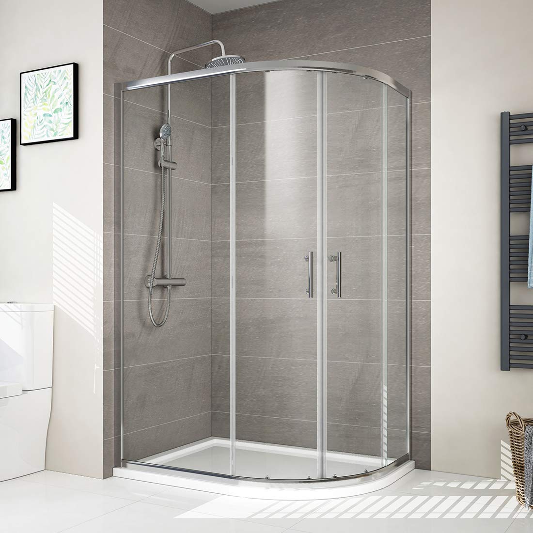 Buy 800 x 900 mm Right Entry Quadrant Shower Enclosure Walk in Corner