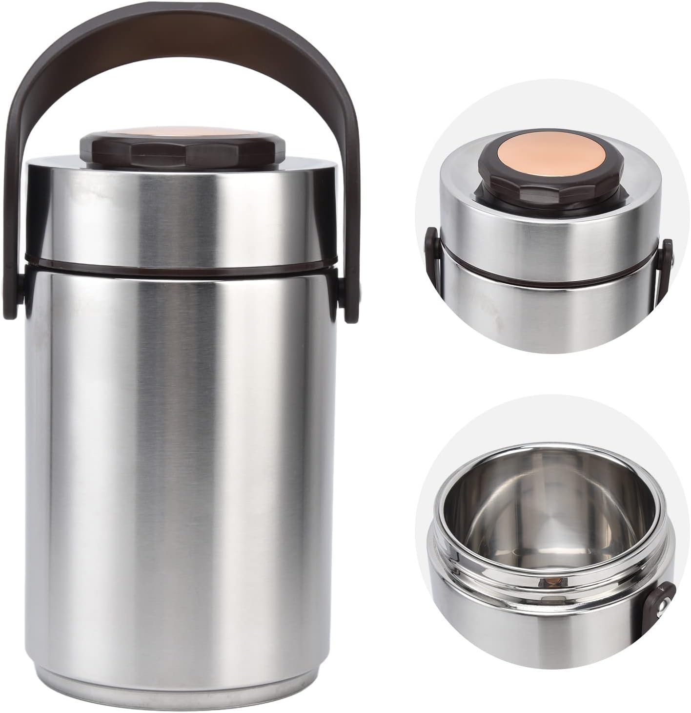 2300ml Insulated Lunch Containers Portable 304 Stainless Steel Vacuum Insulated Food Jar Vacuum Bento Lunch Box for Travel, Work, Picnic