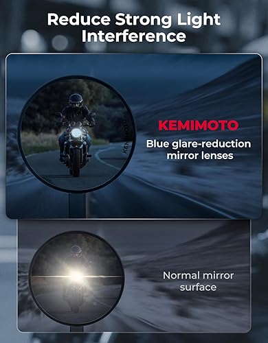 Miniatura 2 de KEMIMOTO espejos laterales extremos con manillar 7/8 pulgadas, Round