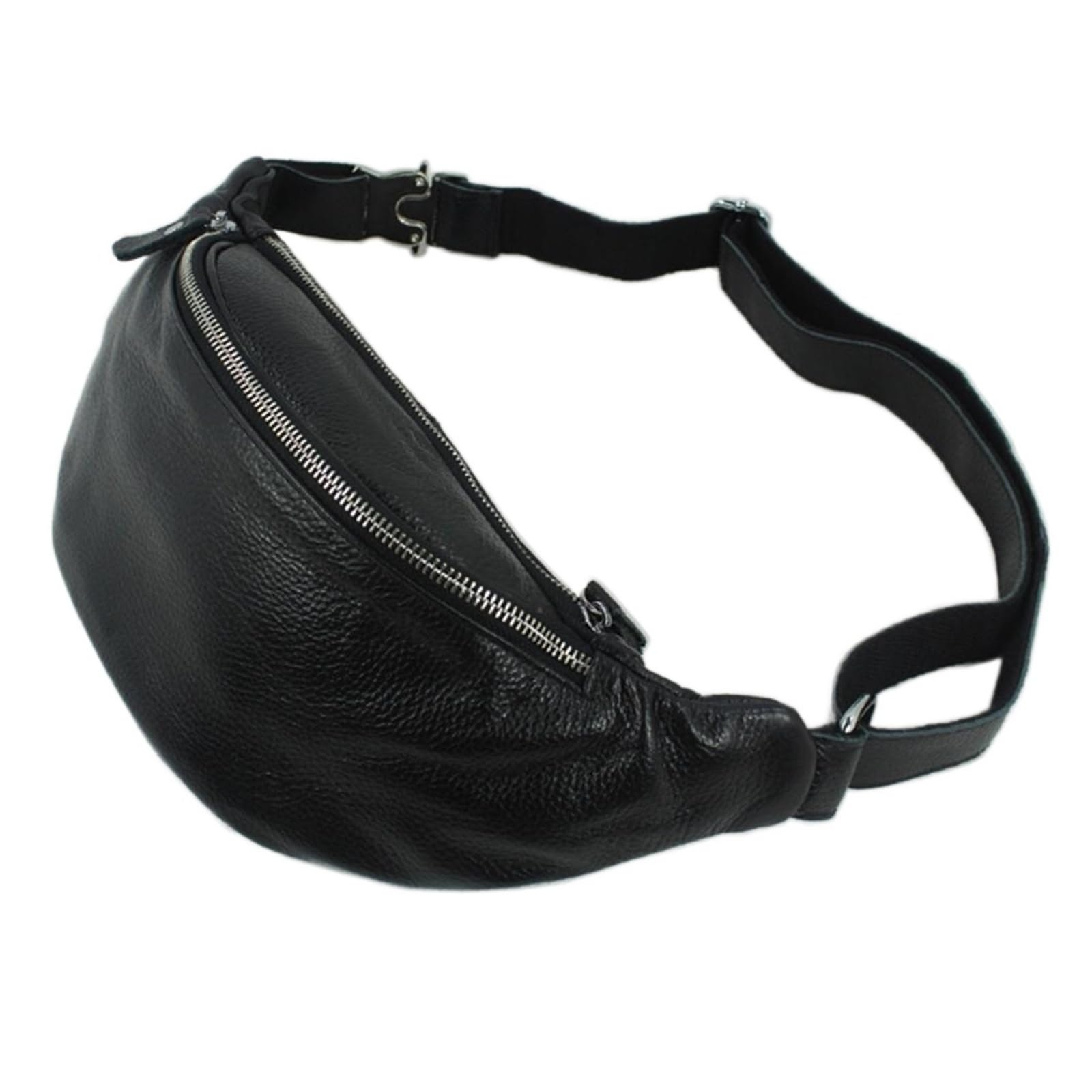 Marsupio in vera pelle per uomo, marsupio regolabile in pelle bovina pieno fiore con tasche multiple, borsa a tracolla a 3 vie