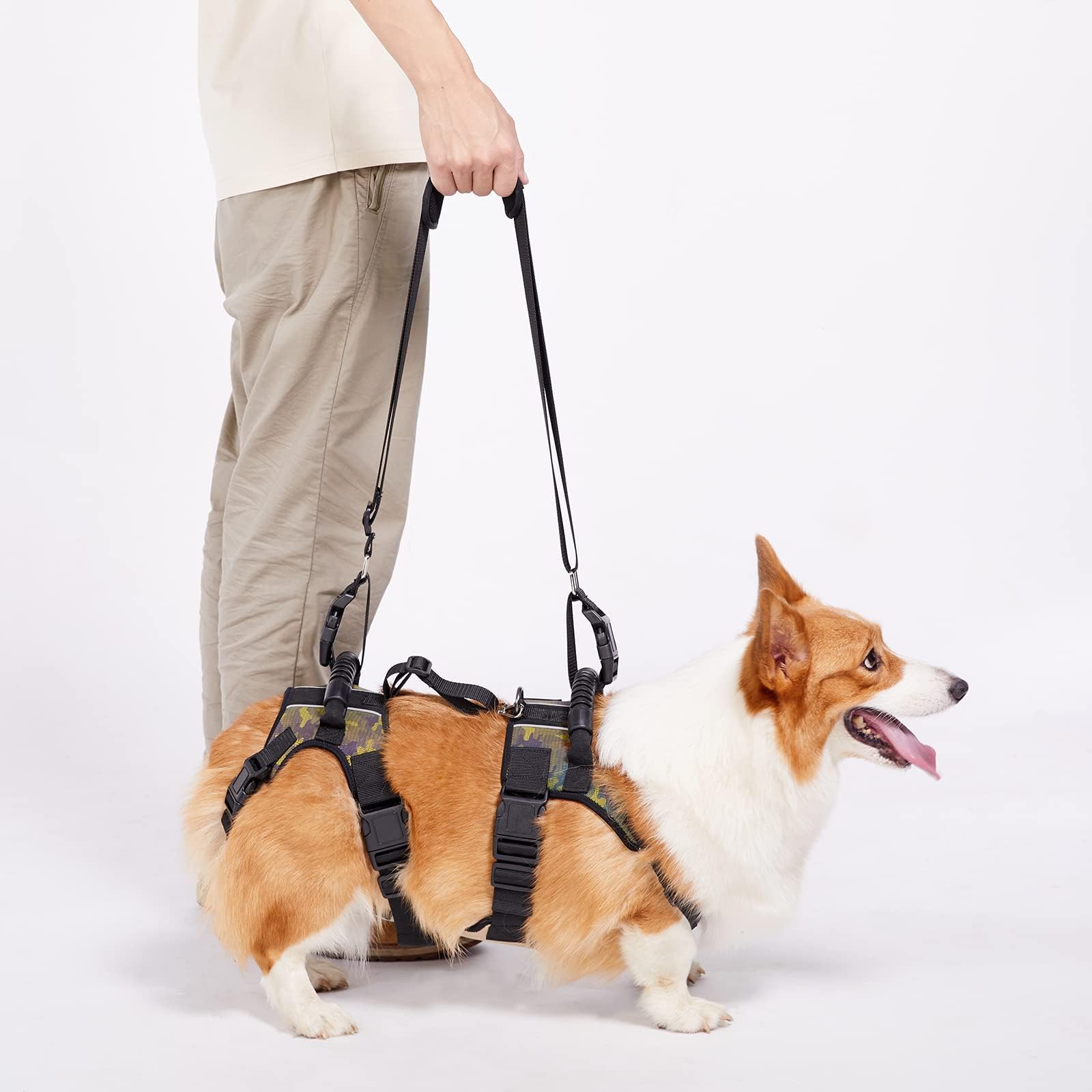 Coodeo Dog Lift Harness, Full Body Support & Recovery Sling, Pet Rear Leg Support Rehabilitation Lifts Vest, Dog Carrier for Senior Dogs with Joint Injuries, Arthritis, Paralysis Up Stairs (XXLarge)