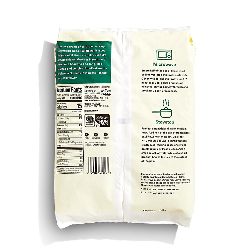 365 by Whole Foods Market Organic Riced Cauliflower 24 Ounce — view 4