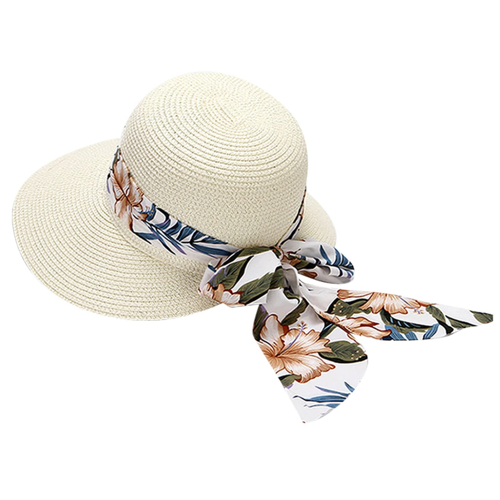 Fulidngzg Sombrero Paja Mujer Sombrero Mujer Sombrero Mujer Plegable Personalizado Sombrero Playa Elegante Gorro Playa Mujer Ligero Pamelas De Playa Protección Sol Gorro Pescador Mujer ala Ancha
