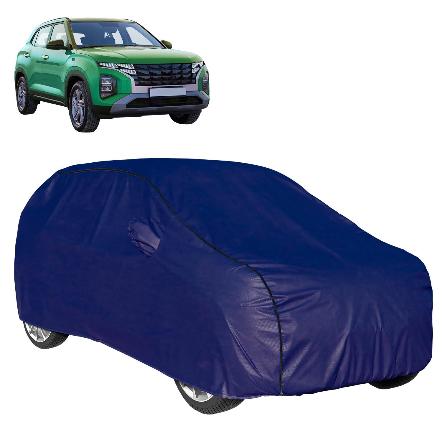 SOLIMO Waterproof CAR Body Cover for Hyundai Creta | Durable Polypropylene Material | UV Protection | Integrated Mirror 