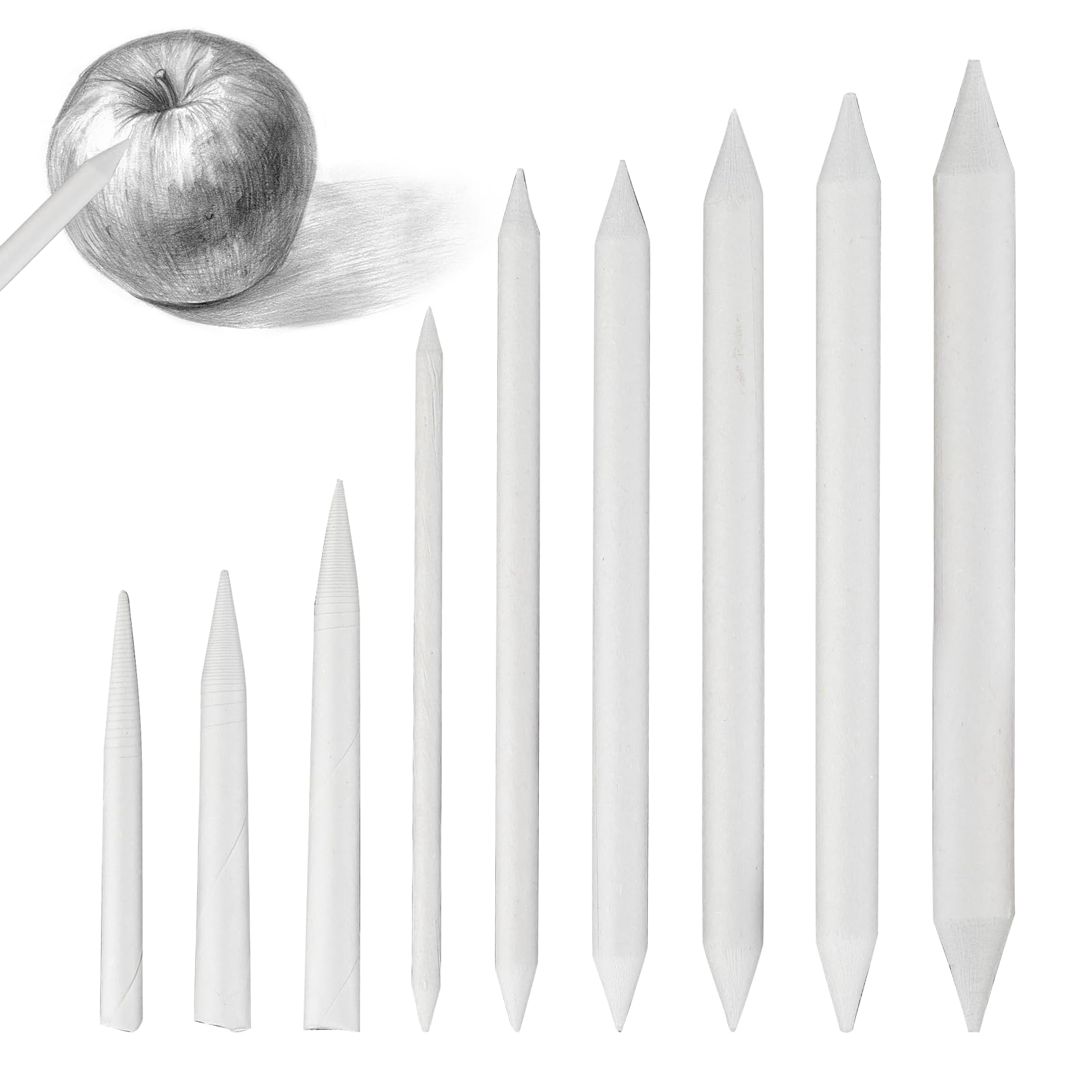 Set 10 Sfumini Per Disegno XENQITO - Diverse Misure Per Matite E Carboncino