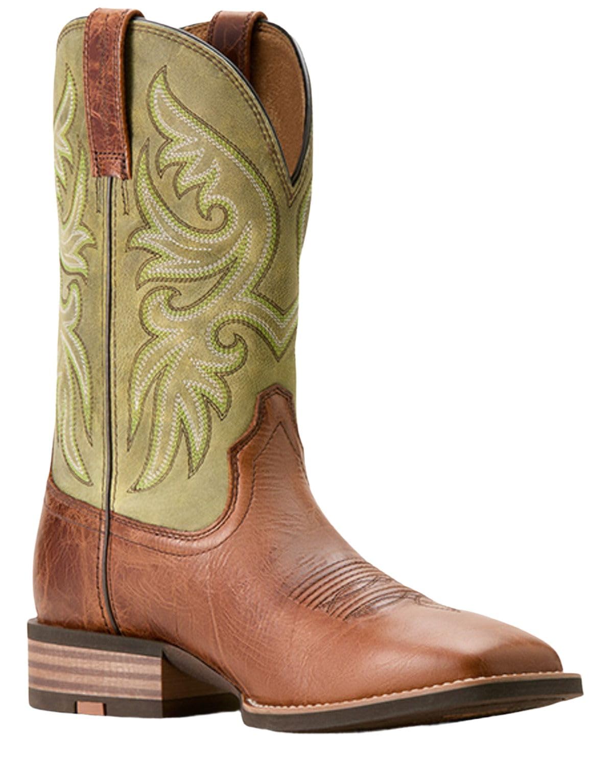 ARIAT Men's Slingshot Cowboy Boot, Dark Tan/Easy Green, 11.5 Wide