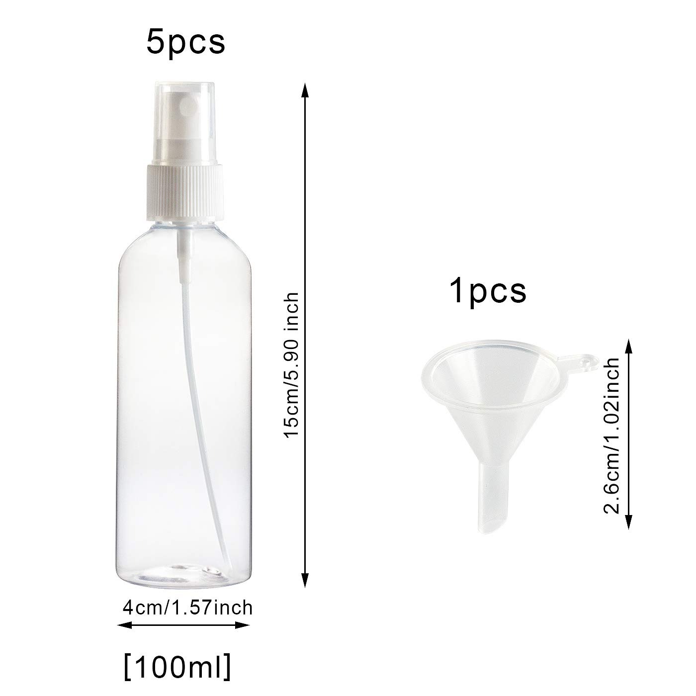 2 Mini Vaporisateurs 100ml Transparents - Parfaits Pour Voyage & Produits Beauty