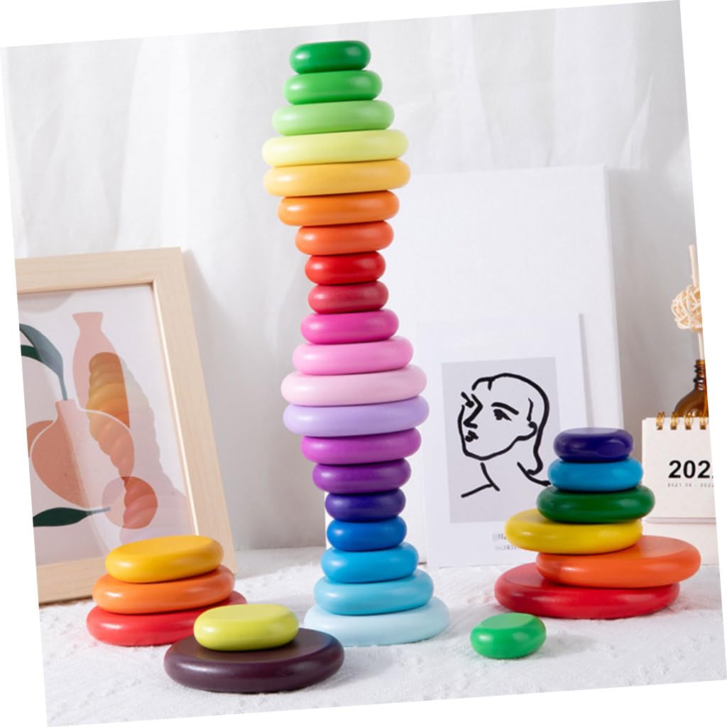 ifundom Giocattoli Blocchi di Costruzione in Pietra Simulata 20 Pezzi Set Colori Pastello Giocattolo Educativo Cognitivo per Stimola Immaginazione e Abilità Manuali Gioco