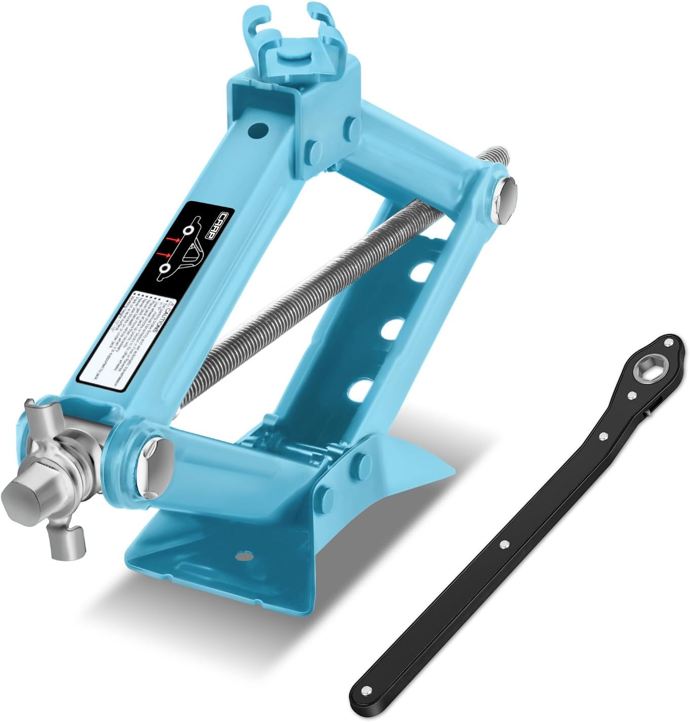 2-Pack Portable RV Trailer Stabilizer Scissor Jack for Car - 1.5 Ton Car Jack Kit,Quick Lifting Tire Changing Kit, 4'' - 15.2'' Lifting Range, CAAP-TOLS-SJK-15-TB