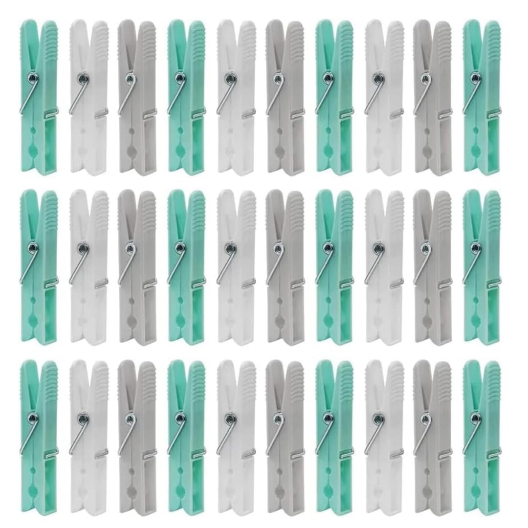Garden Mile 36Pc Clothes Pegs 36Pcs Outdoor Strong Clothes Pegs With Soft Grip For Washing Lines Extra Strong Plastic Assorted Colored Clips For Laundry Snacks Closing Cards Hanging Kitchen Bathroom