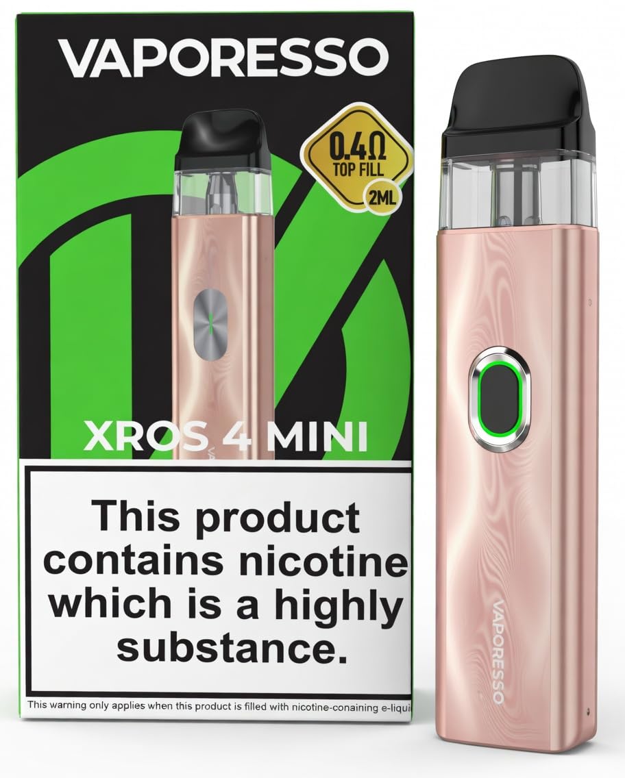 vaporesso xros 4 champagne gold MINI POD Vape Kit [Champagne Gold] Style:3ml Elux Legend Nic Salts E Liquid Diy Vuse Charger: A