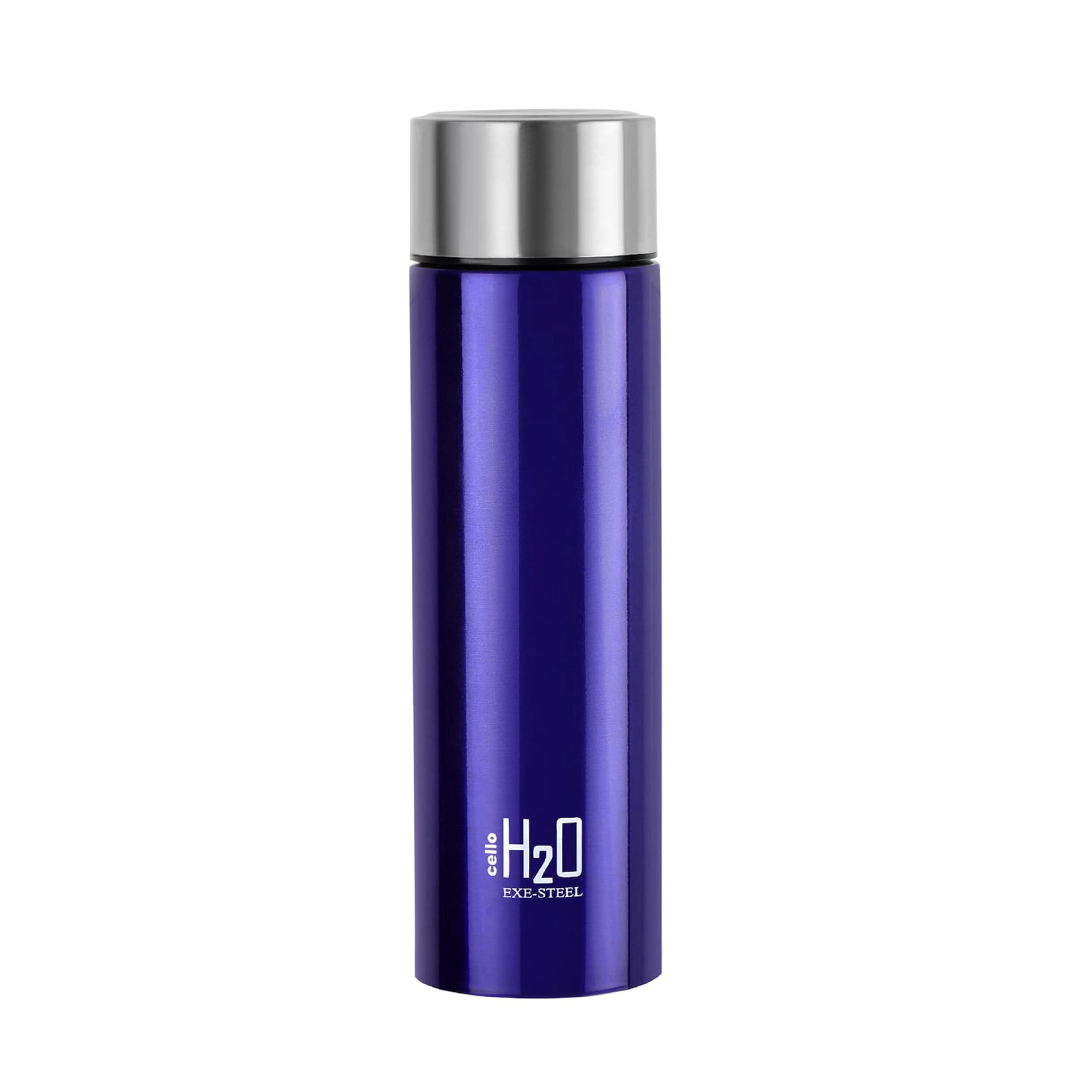 CELLO H2O Stainless Steel Water Bottle For Office & Daily Use 1000 ml, Purple | Single Wall Freezer & Fridge Safe, Lightweight & Stylish Leakproof Rustproof Steel Water Bottle For School, Gym & Travel