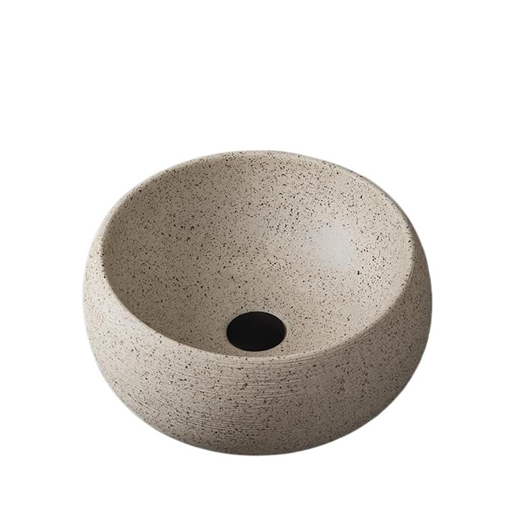 Aioneer Bathroom Sink Countertop Basin Single Basin Ceramic Bathroom Thickened Round Wash Basin Lavatory Vanity